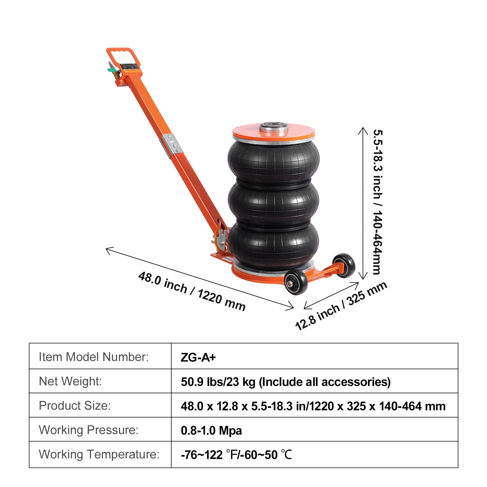 Pneumatic Air Jack 5 Ton Lifting Capacity For Sedans And Cars_voghion.com